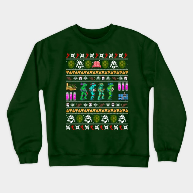 A Turtle Christmas Crewneck Sweatshirt by Apgar Arts